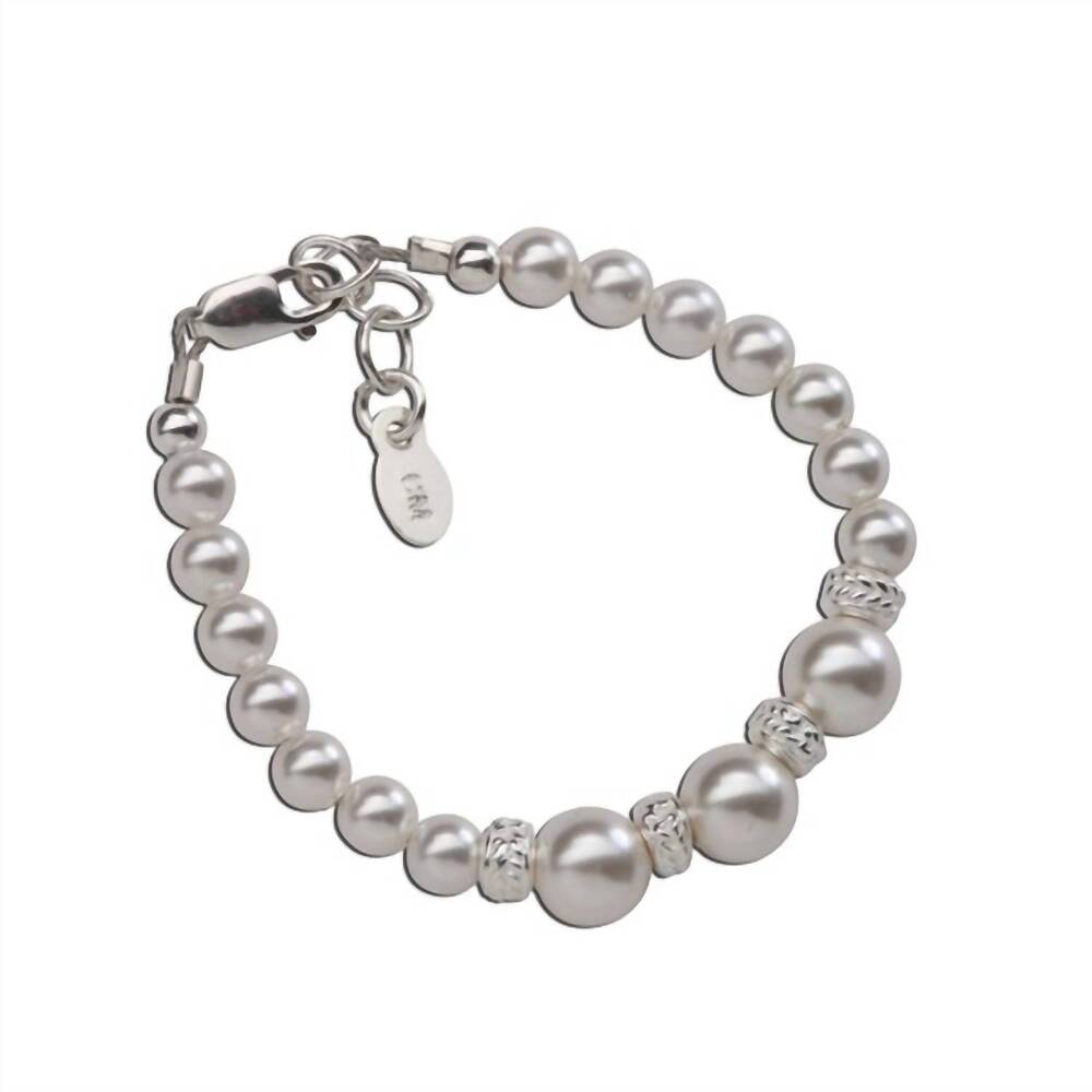 NEW CHERISHED MOMENTS kid's mia pearl bracelet in sterling silver